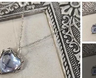Silver Heart Necklace Classic Heart Shaped Sterling Silver Pendant Set P... (Temple Dance Jewellery)