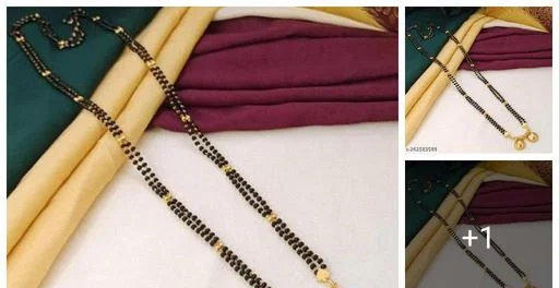 Gold Plated Maharashtrian Long Vati Mangalsutra Latest Stylish Wati Tanm... (Temple Dance Jewellery)