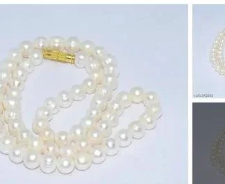 Natural Pearl Mala (Necklace) Round (Temple Dance Jewellery)