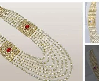 Sunshine Grand Moti Rani Haar Necklace Set Wedding Emporium Wedding Moti... (Temple Dance Jewellery)
