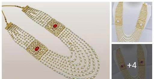 Sunshine Grand Moti Rani Haar Necklace Set Wedding Emporium Wedding Moti... (Temple Dance Jewellery)