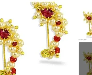 Ccs Maharashtrian Nath Nose Pin Small Size Traditional Diamond Marathi N... (Temple Dance Jewellery)