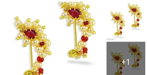 Ccs Maharashtrian Nath Nose Pin Small Size Traditional Diamond Marathi N... (Temple Dance Jewellery)