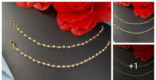 Veritas Unique Stylish Party Wear Designer Pearl Adjustable Hair Chainha... (Temple Dance Jewellery)