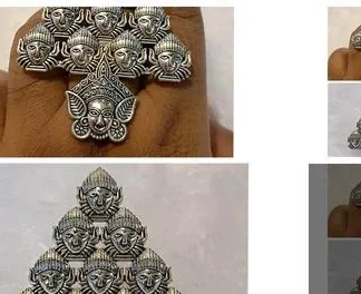 Oxidised Silver Stylish Ring (Temple Dance Jewellery)