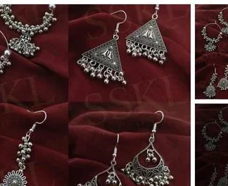 Sskl Exclusive Oxidised Earrings Combo (Temple Dance Jewellery)