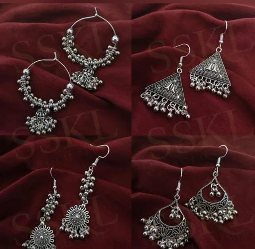 Sskl Exclusive Oxidised Earrings Combo (Temple Dance Jewellery) - Image 2