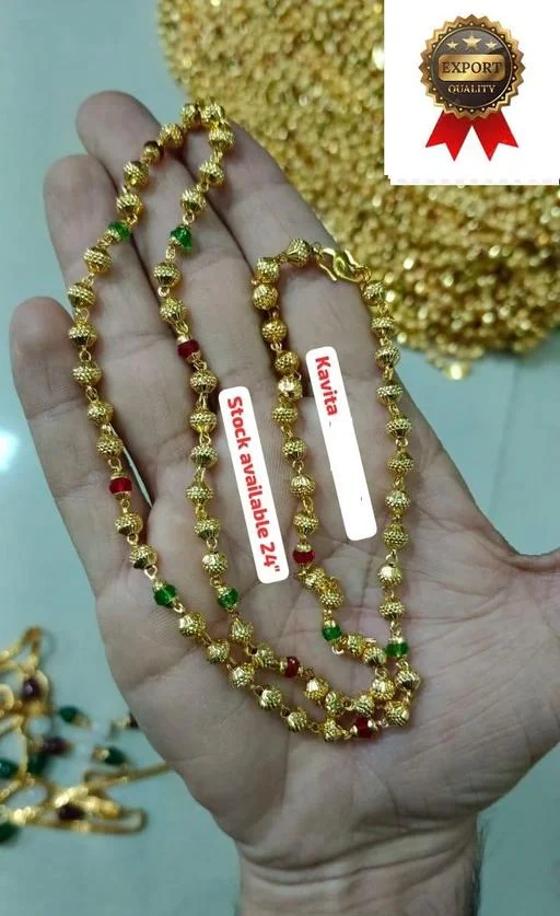 Jewellery One Gram Gold Gold Plated Copper Latest Designer Neck Chain Me... (Temple Dance Jewellery) - Image 2