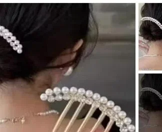 Elegant Pearl Hair Comb Clip (Temple Dance Jewellery)