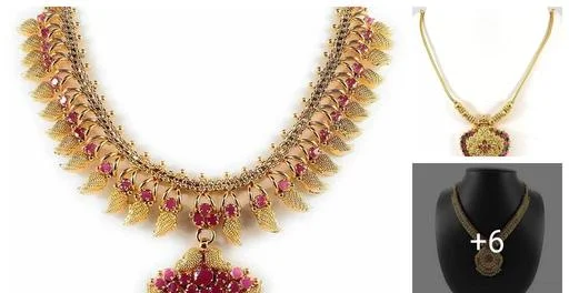 Gold Plated Traditional Fashion Jewellery Necklace (Temple Dance Jewellery)