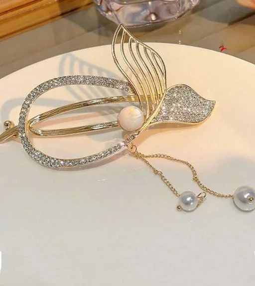 Glitter Glow Enterprises Beautiful Rhinestone Fish Tail Inlaid Hair Twis... (Temple Dance Jewellery) - Image 2