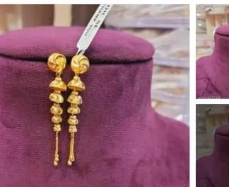 2 Gram Gold Pleted Forming Yearring Sui Dhaga Daly Use (Temple Dance Jewellery)