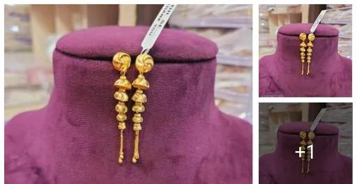 2 Gram Gold Pleted Forming Yearring Sui Dhaga Daly Use (Temple Dance Jewellery)