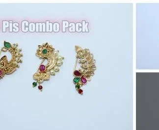 Maharashtrian Style Nosepins Combo Set (Temple Dance Jewellery)