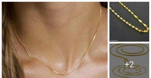 Designer 18 Inch Gold Chain Men Boys 6 Months Guarranty Short Gold Chain... (Temple Dance Jewellery)