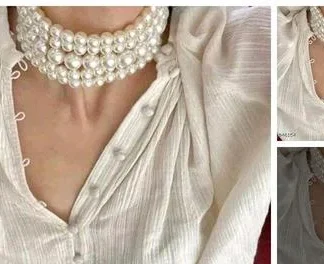5 Line White Moti Chokar (Temple Dance Jewellery)