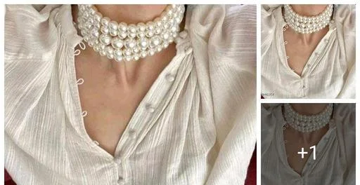 5 Line White Moti Chokar (Temple Dance Jewellery)