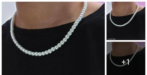 Men Stylish Pearl Necklace (Temple Dance Jewellery)