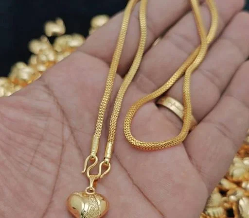 One Gram Gold Plated Forming Pendant Chain (Temple Dance Jewellery) - Image 2