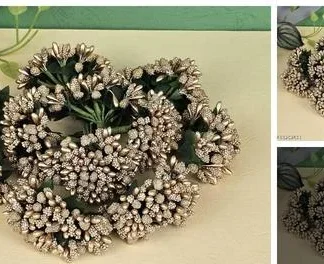 12 Bunch Artificial Pollen Flower Perfect Tiara Making Flowers Bouquet H... (Temple Dance Jewellery)