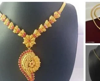 Gold Plated Traditional Fashion Jewellery Necklace (Temple Dance Jewellery)