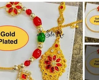 Plain Type Nath Matching Maangteeka (Temple Dance Jewellery)
