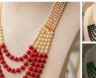 Trendy Bead Work Necklaces Chains (Temple Dance Jewellery)