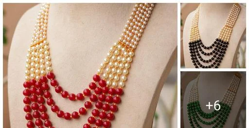 Trendy Bead Work Necklaces Chains (Temple Dance Jewellery)