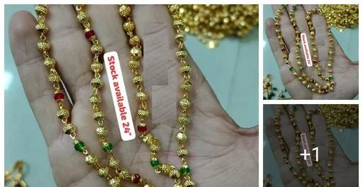 Jewellery One Gram Gold Gold Plated Copper Latest Designer Neck Chain Me... (Temple Dance Jewellery)