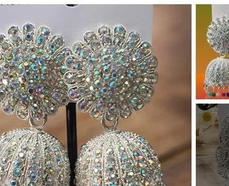 Traditional Latest Silver Plated White Chand Style Jhumkajhumki (Temple Dance Jewellery)