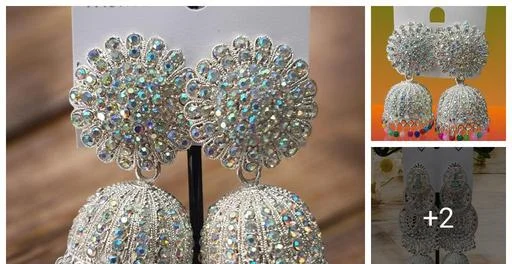 Traditional Latest Silver Plated White Chand Style Jhumkajhumki (Temple Dance Jewellery)