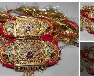 Nakhralo Rajasthani Style Long Golden Loom (Temple Dance Jewellery)