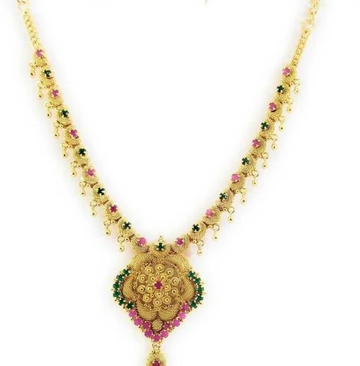 Gold Plated Traditional Fashion Jewellery Necklace (Temple Dance Jewellery) - Image 2