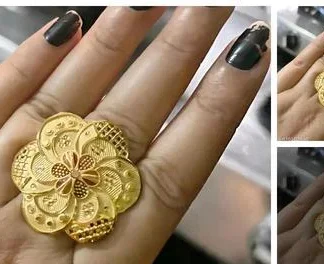 5 Gram Gold Jodha Ring Party Wear (Temple Dance Jewellery)