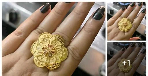 5 Gram Gold Jodha Ring Party Wear (Temple Dance Jewellery)
