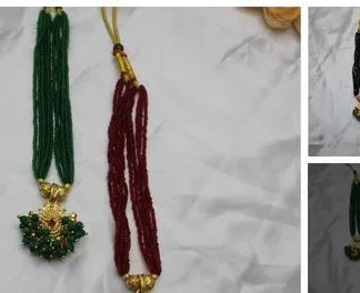 Trending Gold Plated Black Green Red Beautiful Traditional Mangalsutra L... (Temple Dance Jewellery)
