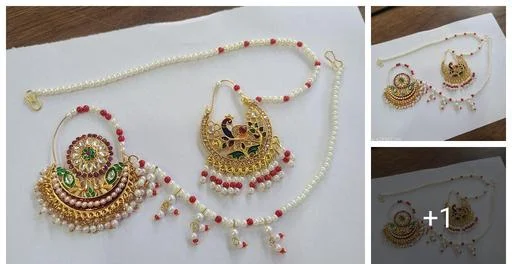 Partheshwar Handicraft Medium Size Nath Combo (Temple Dance Jewellery)