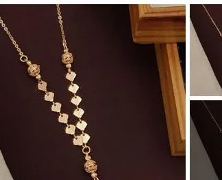 Monzista Ad Gold Plated Mangalsutra Pendant Chain Earrings (Temple Dance Jewellery)