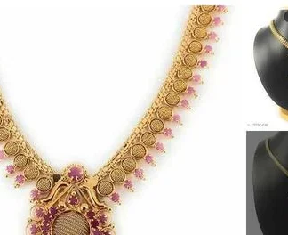 Gold Plated Traditional Fashion Jewellery Necklace (Temple Dance Jewellery)