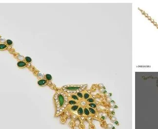 Sizzling Glittering Maangtika Size American Diamond Studded Silver Plate... (Temple Dance Jewellery)