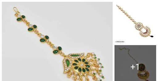 Sizzling Glittering Maangtika Size American Diamond Studded Silver Plate... (Temple Dance Jewellery)