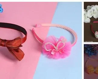 Jewelzs Cross Knot Elastic Headbands Combo 2 Floral Polka Dot Hairbands ... (Temple Dance Jewellery)