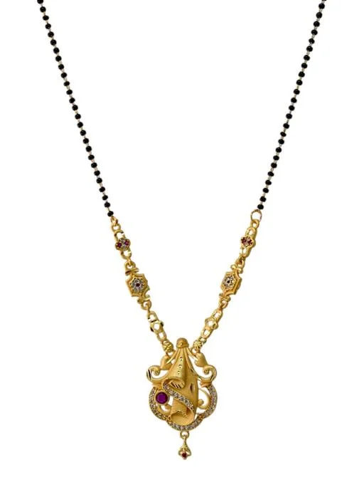 Short Mangalsutra Womentrendy Mangalsutradesigner Mangalsutrastylish Man... (Temple Dance Jewellery) - Image 2