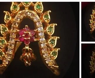1 Gm Gram Gold Combo Trending Lakshmi Vanki Vangi Ring Pathnapu Ring Ung... (Temple Dance Jewellery)