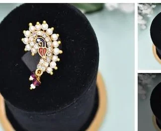 Marathi Nathmaharastrian Style Pressed Nosepin N (Temple Dance Jewellery)