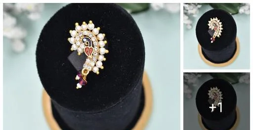 Marathi Nathmaharastrian Style Pressed Nosepin N (Temple Dance Jewellery)