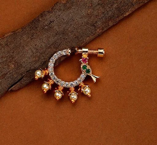 Cz Studded Nose Pin (Temple Dance Jewellery) - Image 2