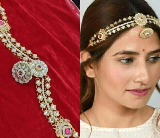 Allure Glittering Maangtika - Classical Dance Jewellery - Image 2