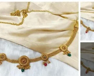 Ss Art Gold Platted Maroon Green Kamarband (Temple Dance Jewellery)