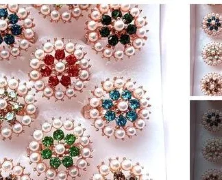 Shimmering Graceful Pearl Diamond Ring (Temple Dance Jewellery)